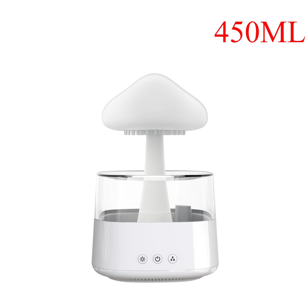 450/300ML Mushroom Rain Air Humidifier Colorful Rain Cloud Night Light USB Desktop Aroma Diffuser Indoor Household Air Diffuser