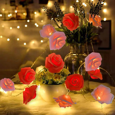 Rose Flower Garland LED Light String