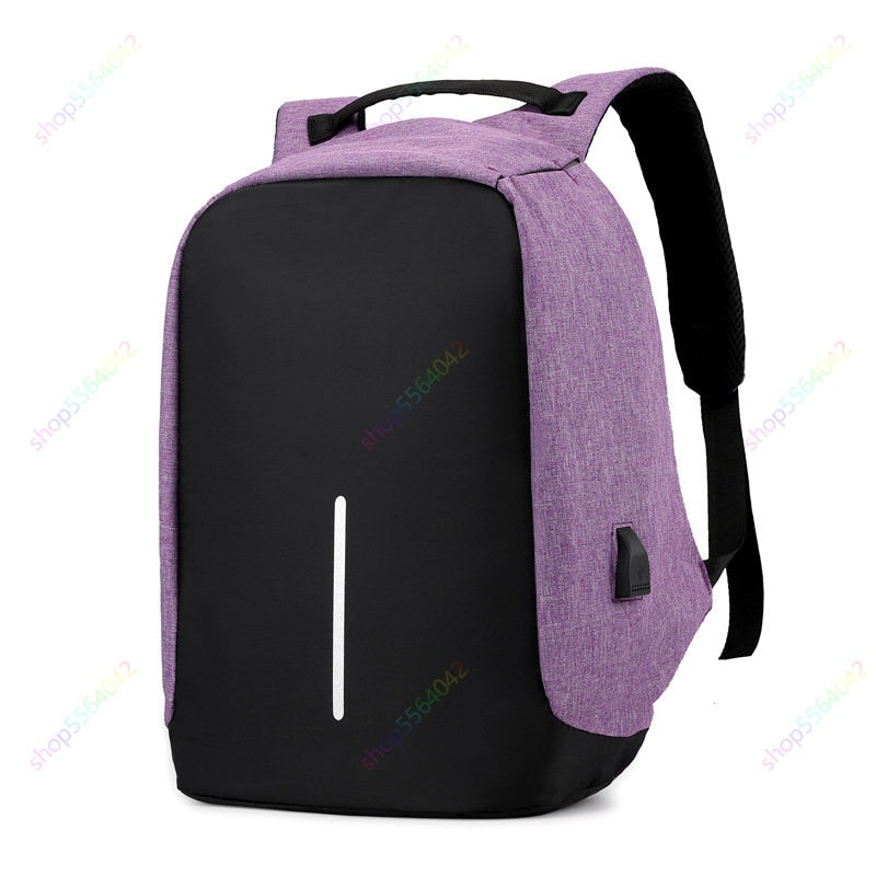 Anti-theft Laptop Backpack- purple