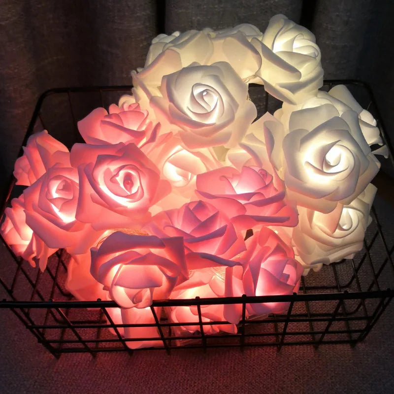 Rose Flower Garland LED Light String