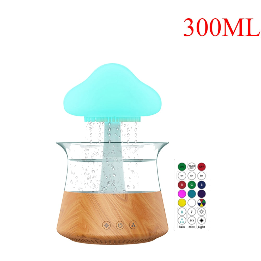 450/300ML Mushroom Rain Air Humidifier Colorful Rain Cloud Night Light USB Desktop Aroma Diffuser Indoor Household Air Diffuser