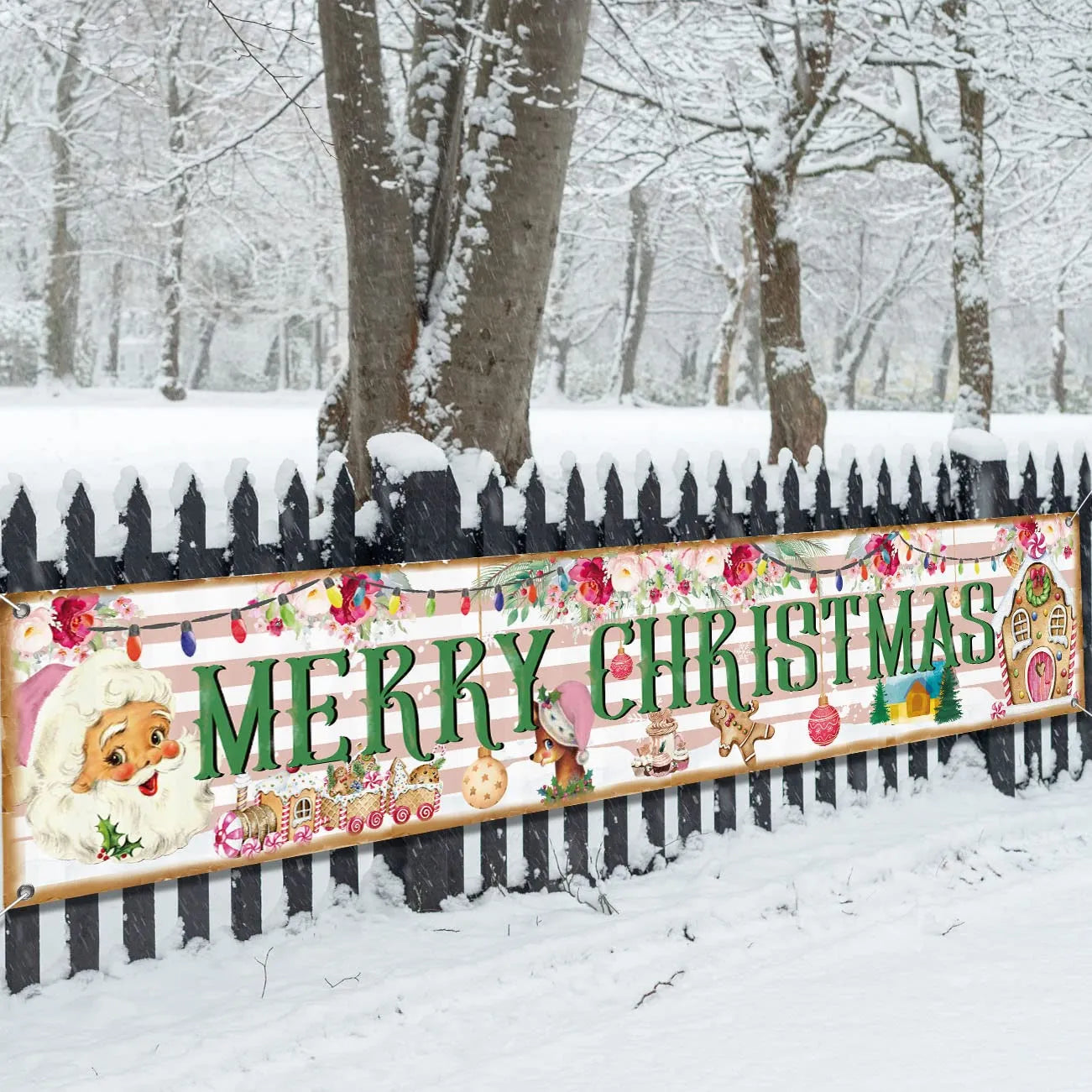 Vintage Christmas Yard Banner
