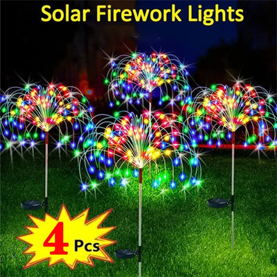 Solar LED Firework Outdoor Lights