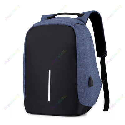 Anti-theft Laptop Backpack- blue